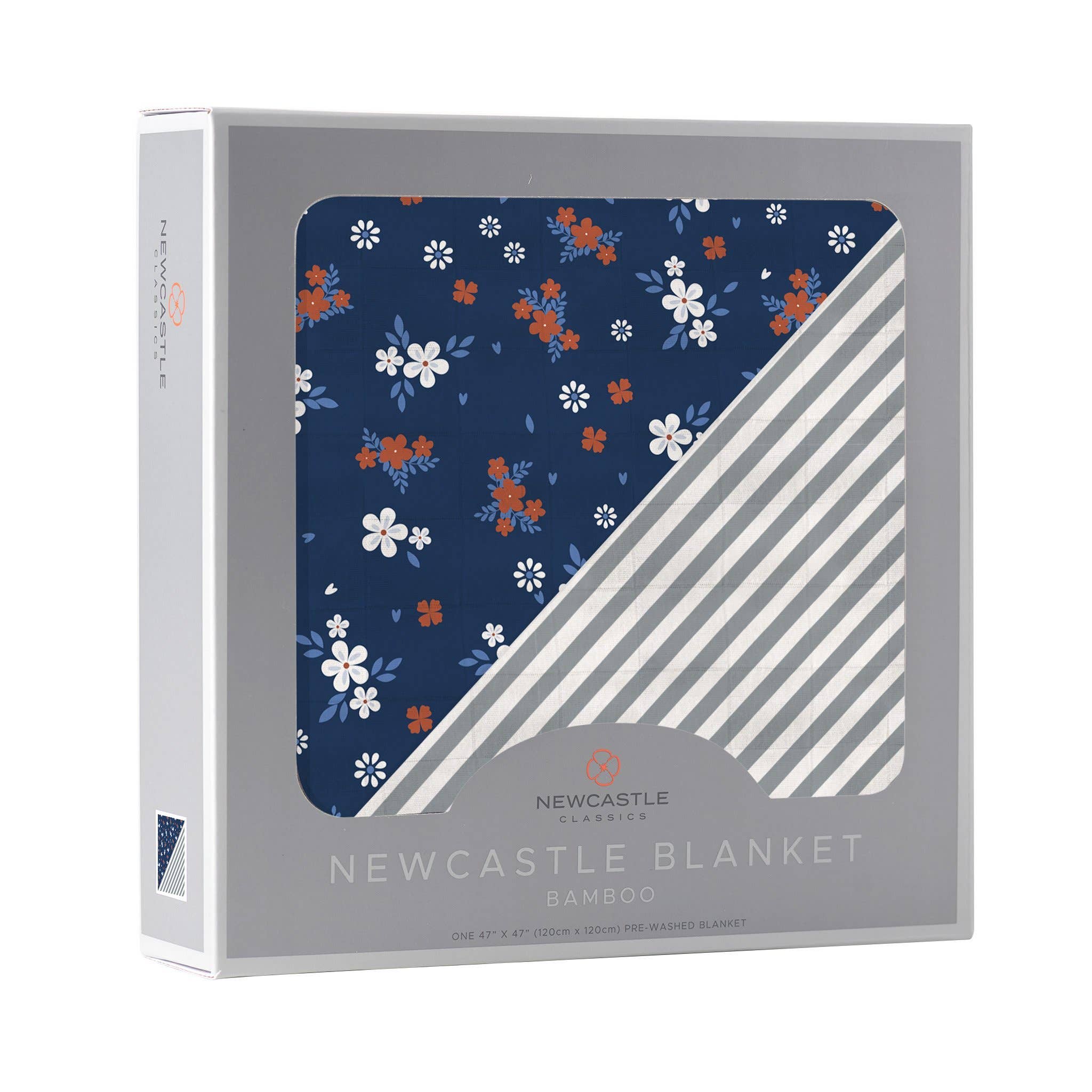 Newcastle Classics - Wholesale Bedding Blanket - Kids & Baby - Serenity and Finley Stripe Bamboo Muslin Newcastle Blanket1