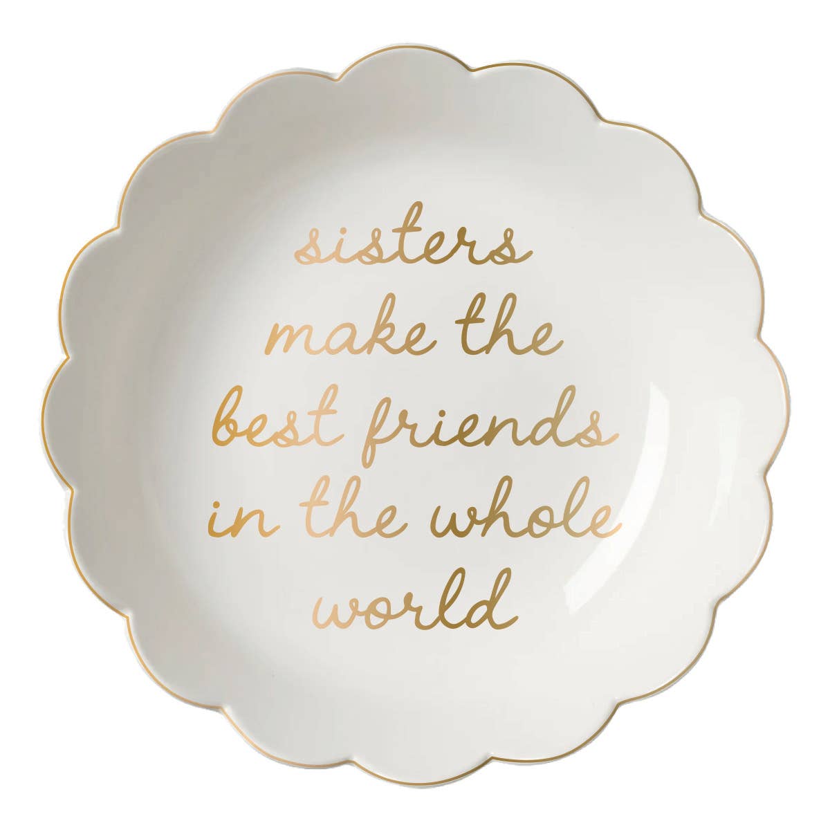 soiree-sisters - Wholesale Jewelry Dish - Ceramic Trinket Tray | Sisters Scallop Trinket Tray0