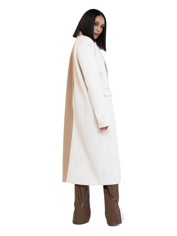 Sage Combo CT5767B Half And Half Contrast Heavy Coat for wholesale on Faire8