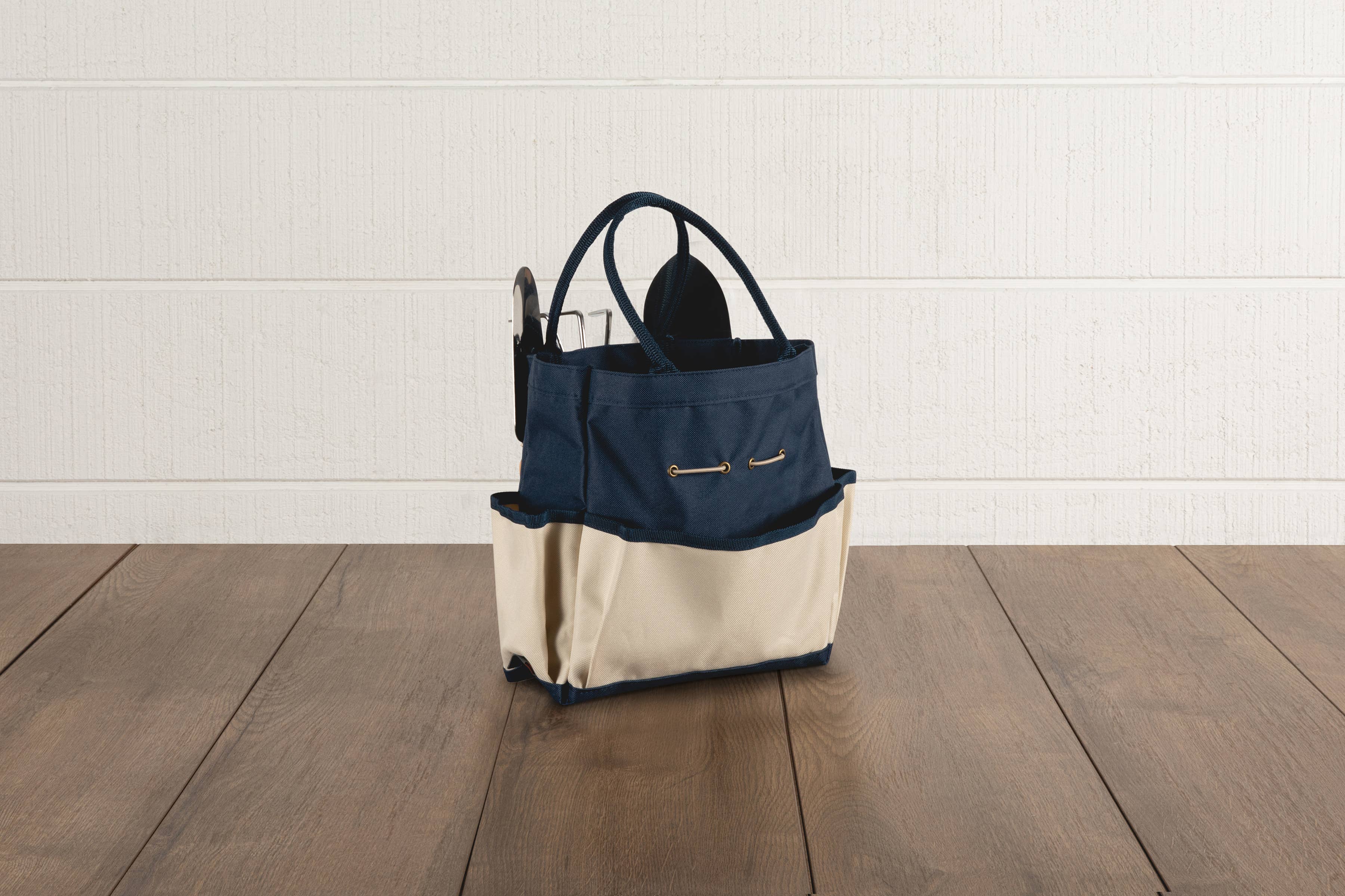 Bleu marine avec accents beiges Sac de jardinage avec outils, (bleu marine avec accents beiges) en vente sur Faire8
