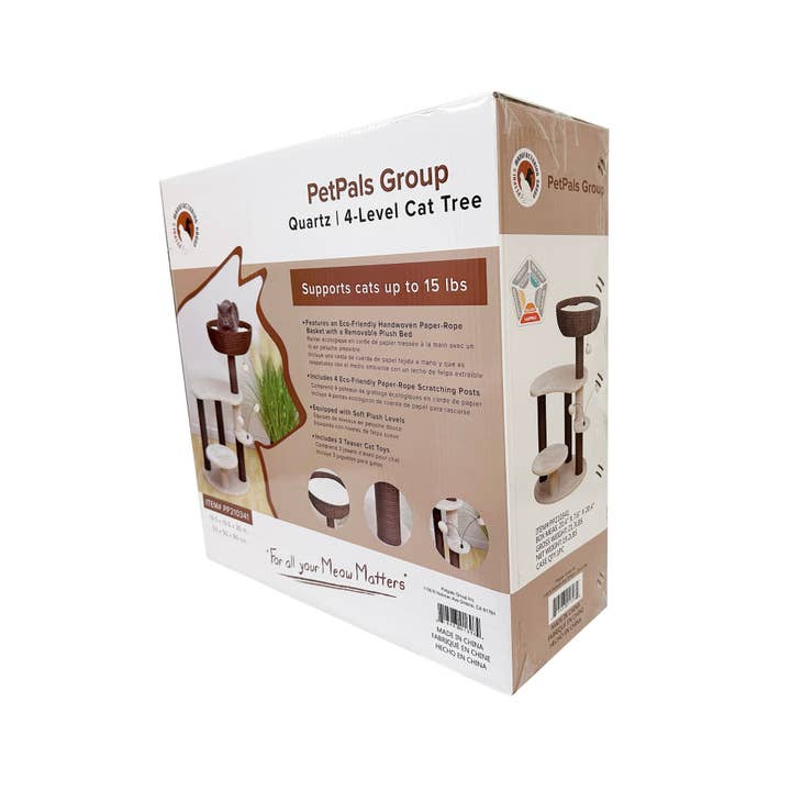 PetPals Group - Wholesale Pet Scratcher - Cat - Petpals Quartz Natural Aesthetic, Handwoven Cat Tree