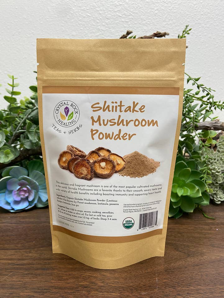 Shiitake Mushroom Powder 2oz Organic for wholesale by Crystal Rock Healing, LLC