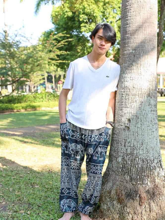 Studio 12 Collective (previously Ethnic Lanna) - Vente Pantalon – homme - Pantalon fluide Boho pour hommes - Imprimé éléphant0