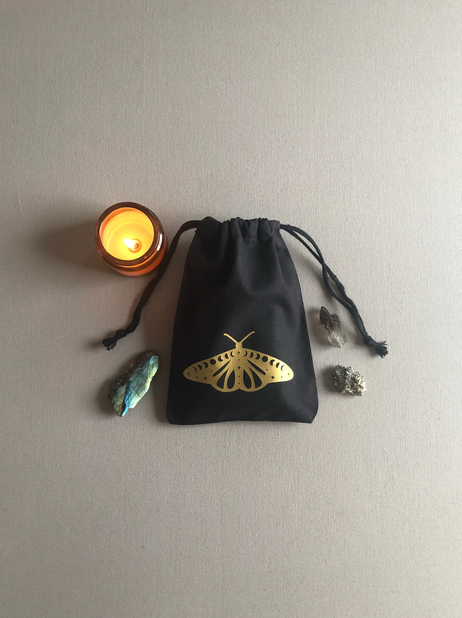 Wishcraft Goods - Wholesale Pouch - Women's - Cosmic Moth Drawstring Pouch for Tarot Cards and Crystals2