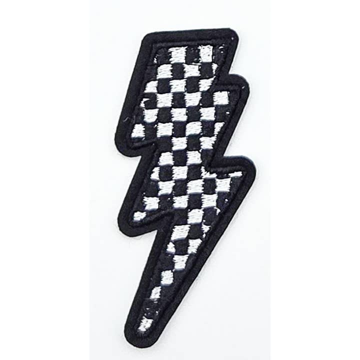 Trendy Transfers - Vendita all'ingrosso Toppe - Toppa ricamata a forma di fulmine a scacchi per CAPPELLO/TASCA5