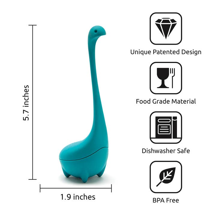 OTOTO - Wholesale Tea Strainer/Infuser - Baby Nessie Tea Infuser (Turquoise) for Hot or Iced Tea