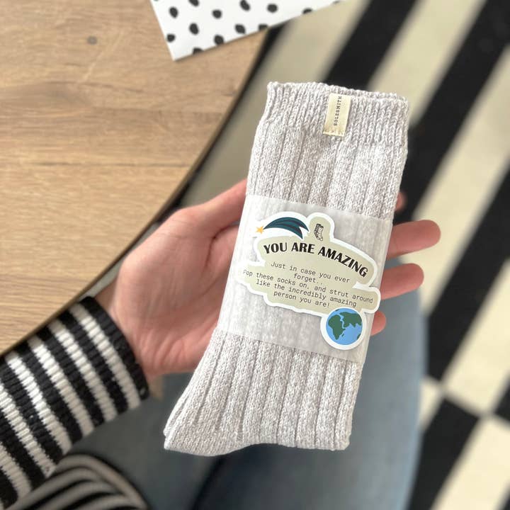 Solesmith - Wholesale Socks - Unisex - You Are Amazing Wrapped Super Soft Snug Gift Socks