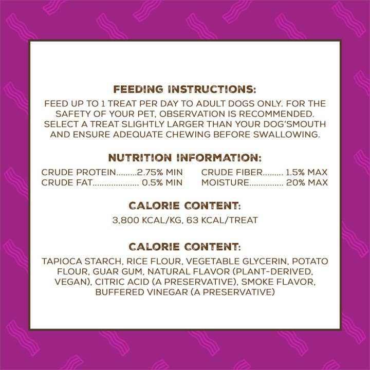 Bright Planet Pet - Wholesale Pet Treats - Dog - Better Bac'n Chews 6ct3