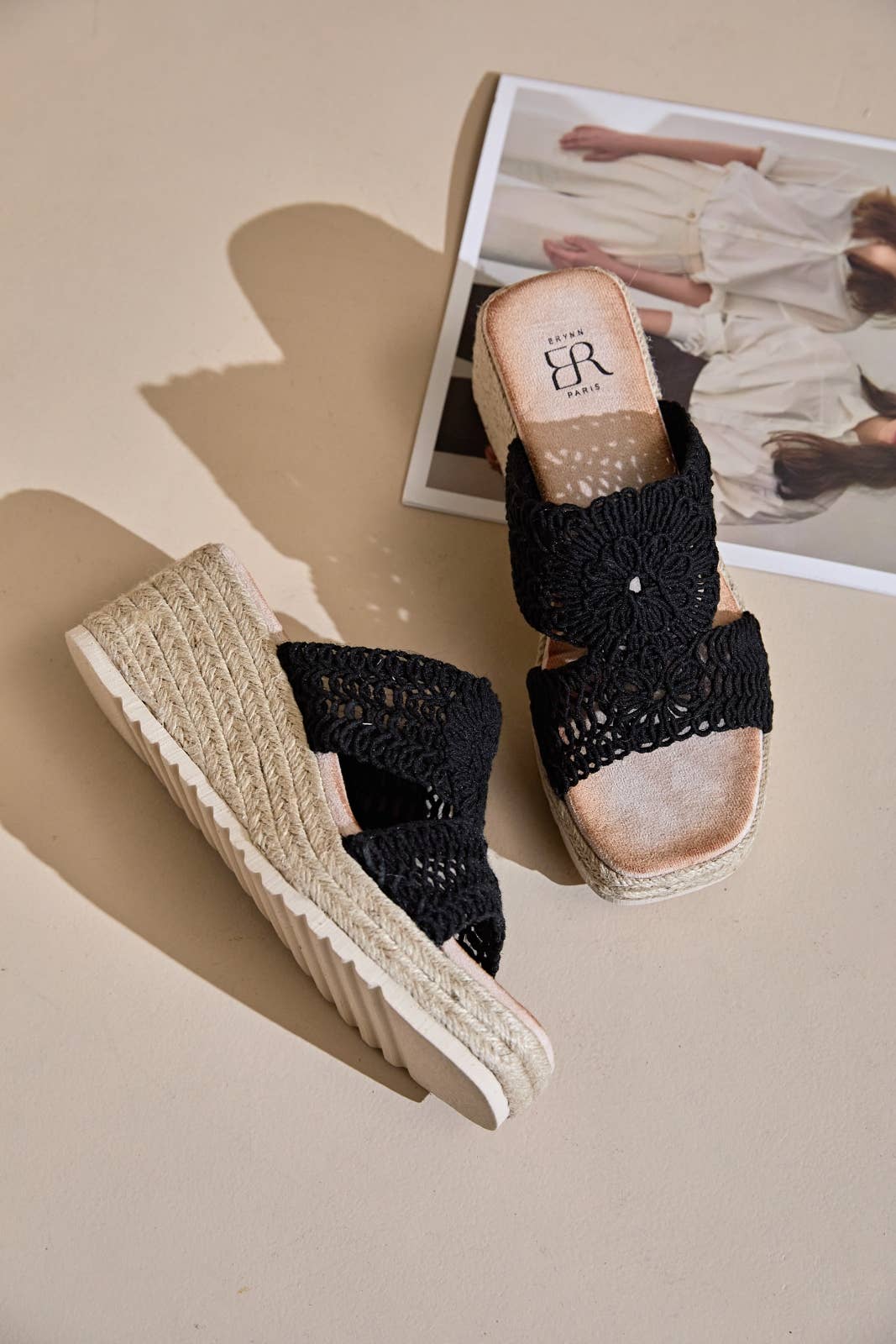 ERYNN – sandálias - Mulher por atacado – Sandália plataforma com detalhe de corda - THIPHANY7