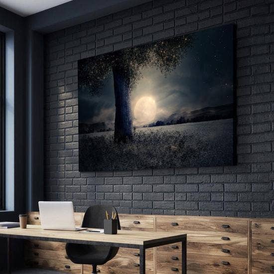 Toile murale encadrée « Enchanting Full Moon » pour la vente par Multi Panel Art