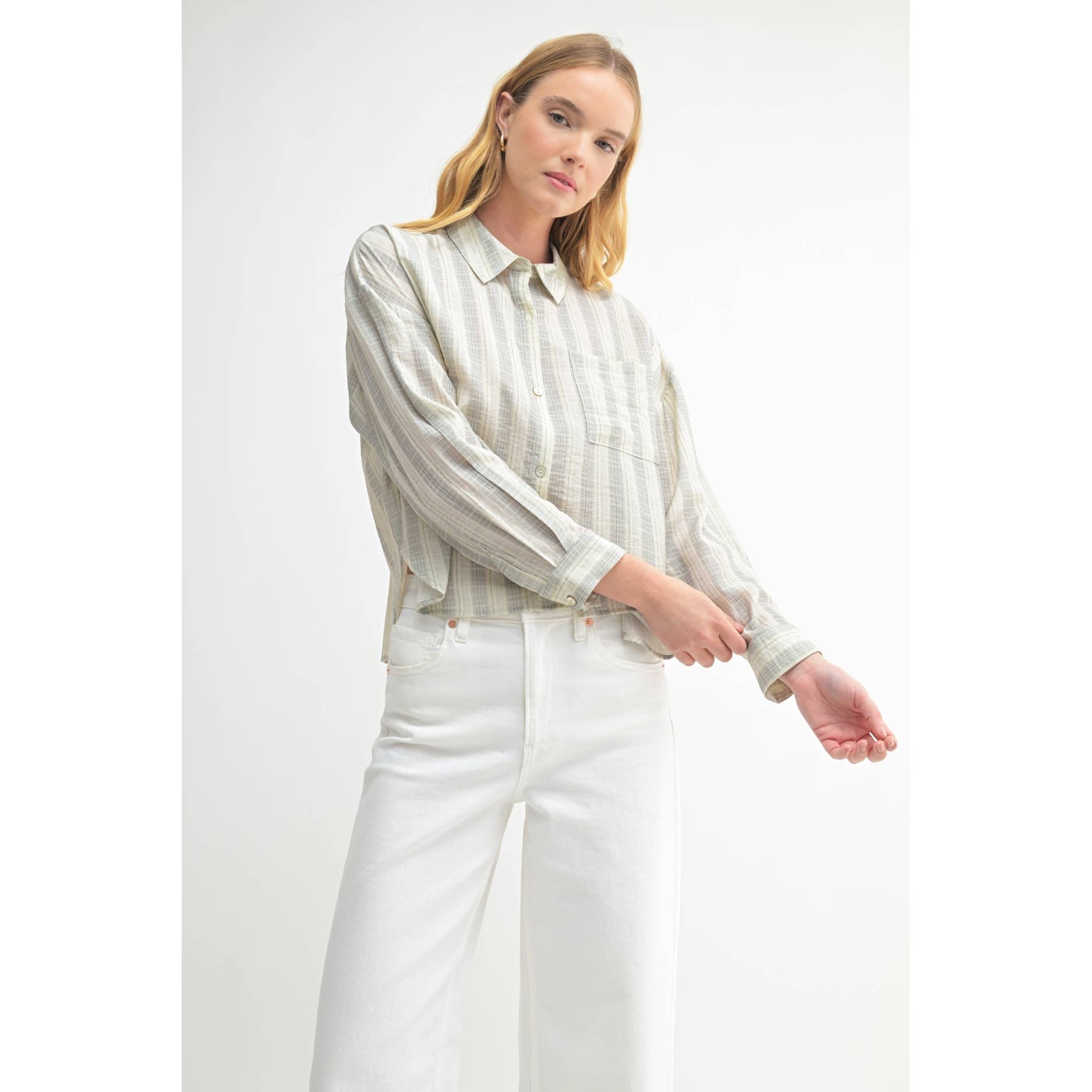 GREY MULTI STRIPE SHIRTS for wholesale on Faire6