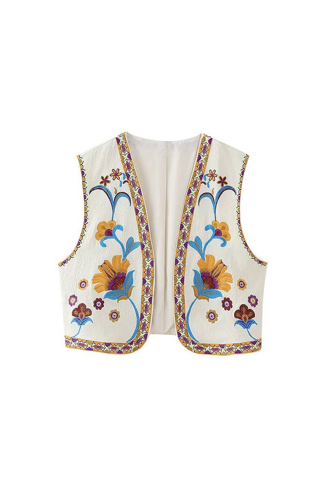 UNISHE – Großhandel Oberbekleidungsweste – Damen – Trendige bestickte Vintage-Weste für den Sommer ZK20235