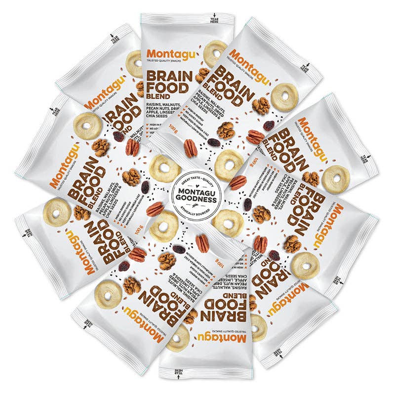 Mahdina - Venta al por mayor Mezclas de frutos secos - Montagu: Mezcla de alimentos para el cerebro, con alto contenido de omega 3 (10 x 100 g)8