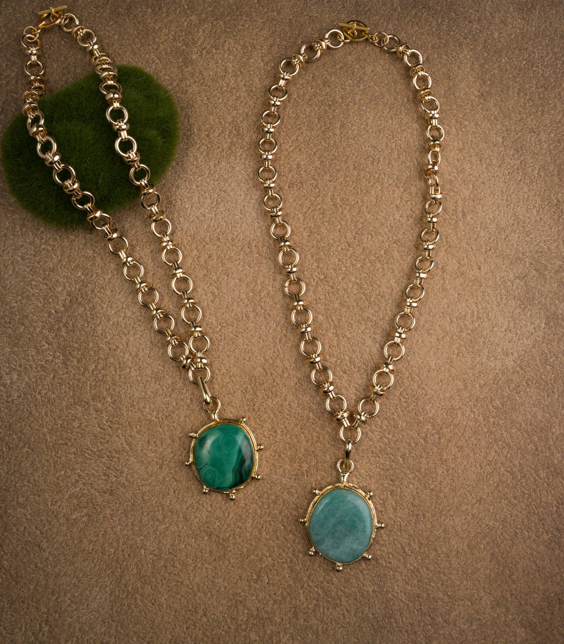 ali & bird jewelry - Wholesale Pendant/Charm Necklace - Malachite Cabochon necklace1