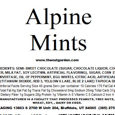 The Nut Garden, Sweetables, Utah Truffles - Wholesale Chocolate/Candy Mold - Alpine Mints, Dark Chocolate, Candy Coated (12 oz)