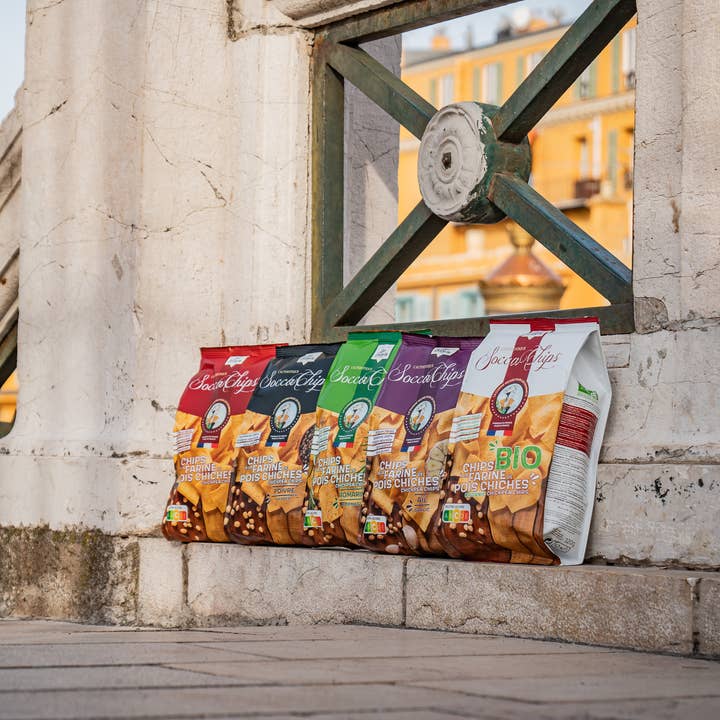 Socca Chips® - Wholesale Crisps - ORGANIC chickpea flour chips (EXPORT PACKAGING)3