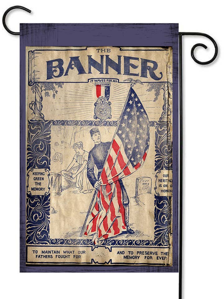 Patriotic Banner Garden Flag for wholesale by Happy Cow Lawn Decor