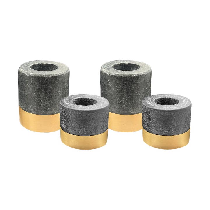 Verona Black Marble Taper Holder Set for wholesale by Canvas Home