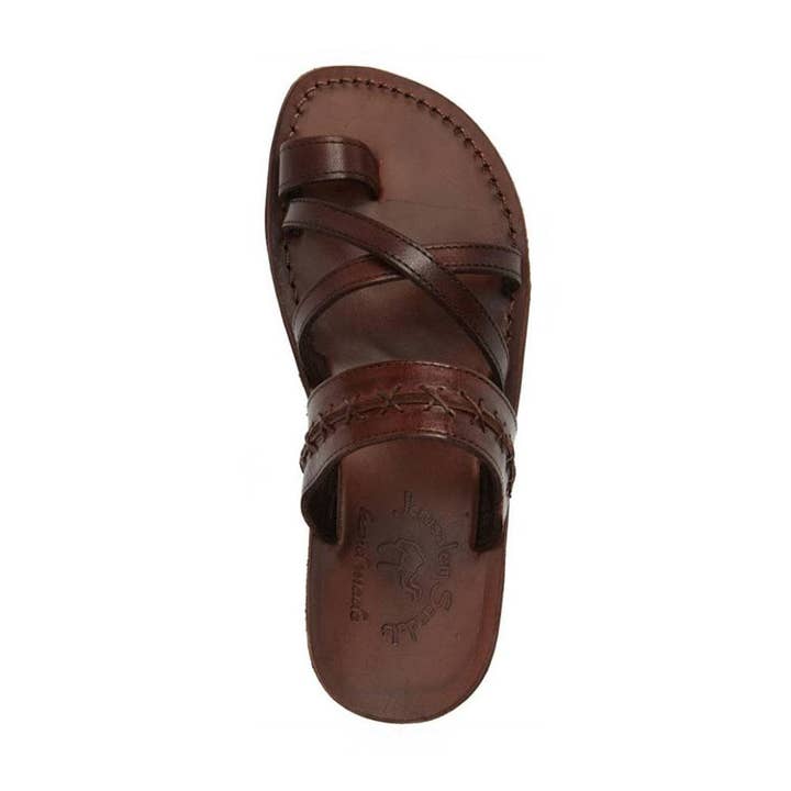 Rachel - Leather Criss Cross Sandal | Brown for wholesale on Faire4