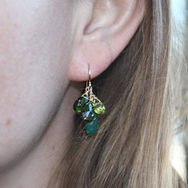 Mabel Chong - Wholesale Dangle Earrings - Petite Clusters in Greenery3