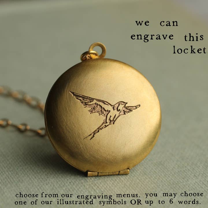 Silk Purse, Sow's Ear - Wholesale Locket Necklace - Engraved Gold Locket Necklace