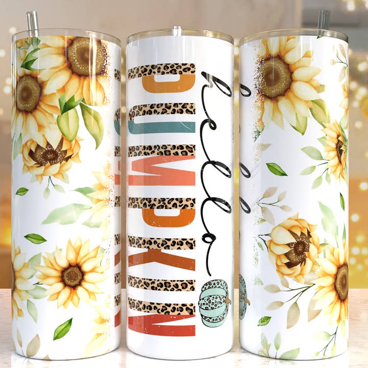 Efterår „Hej græskar“ Boho solsikker Tumbler for engroshandel hos FloBama Girls Wholesale
