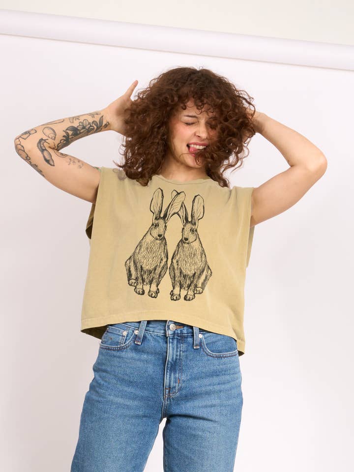 Hares Women's Heavyweight Muscle Tee for wholesale by Go To Devil