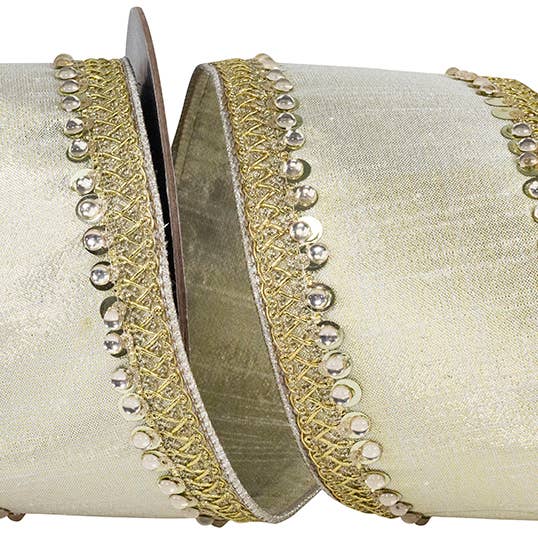 Garniture Bijoutée Deluxe Métallique à Double Bordure Rigide pour la vente par RELIANT RIBBON