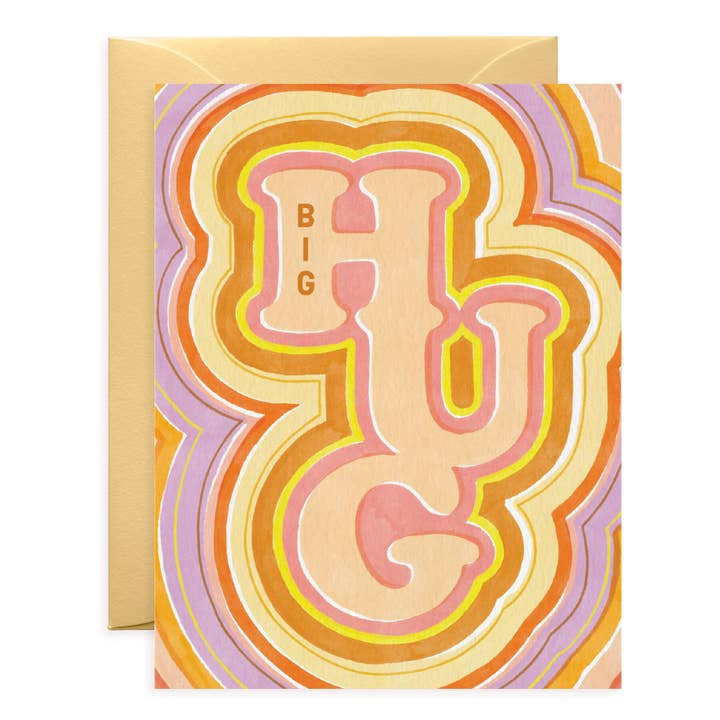Big Hug Type | Love & Friendship Card | Thinking Of You Card for wholesale by O.O.M.F. Creative