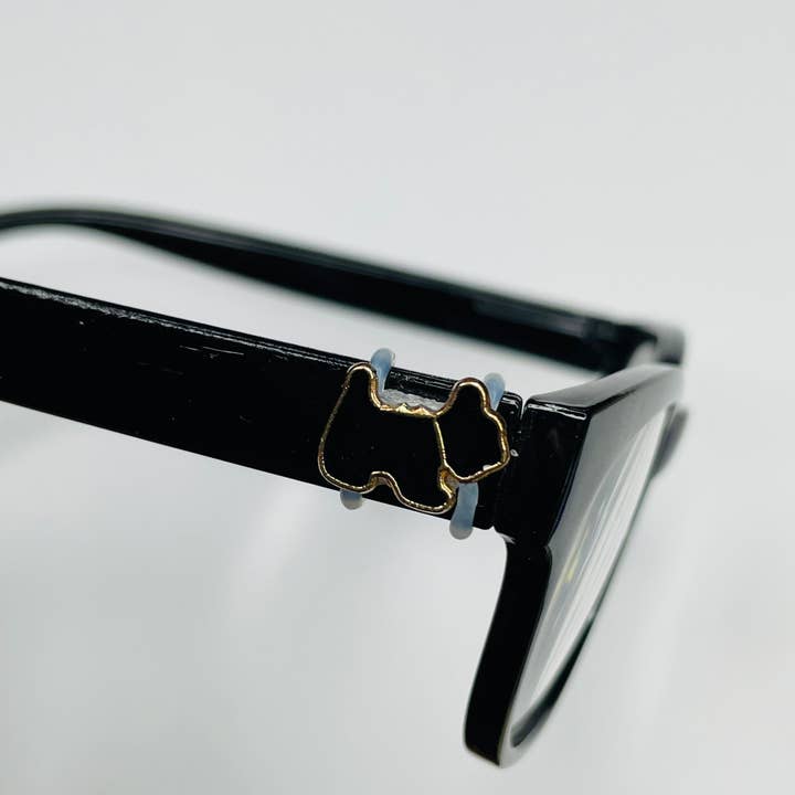 Black Scottish Terrier Dog Gold Plated Enamel EyeDeco for wholesale by Cork and Charm