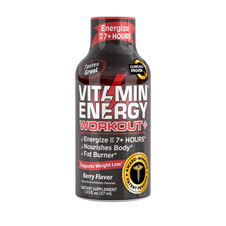 Vitamin Energy – Bebida desportiva/energética por atacado – Vitamin Energy® Workout+ Shots Energéticos (Sabor Berry)1