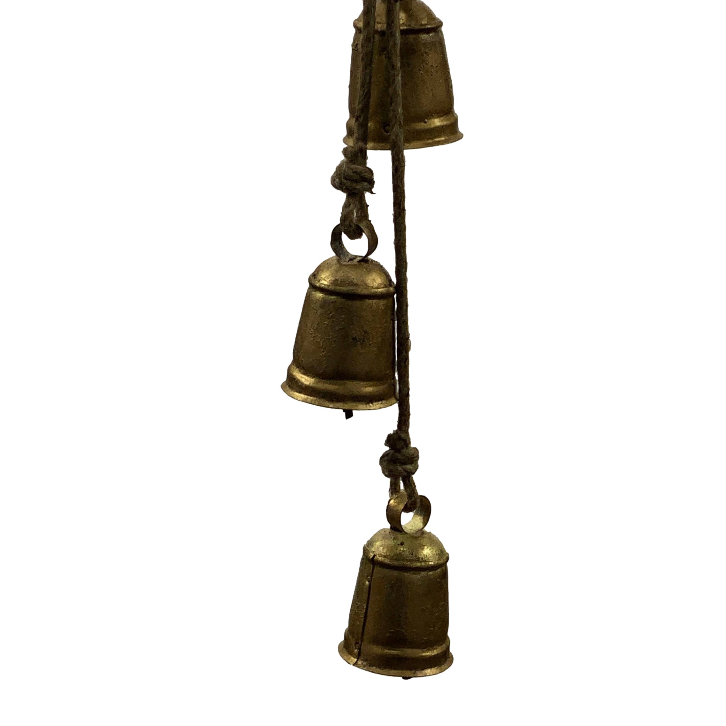 Wilco Home - Wholesale Bell - 4-Bell Upcycled Metal Pendant Chime on Jute Rope Hanger2