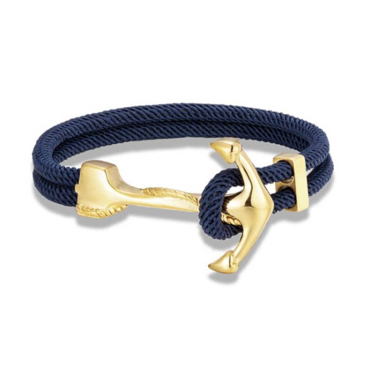 Anchor Rope Bracelet - Navy for wholesale by Peachy Pendants