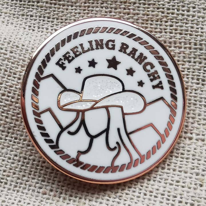 Feeling Ranchy Cowgirl Enamel Pin for wholesale by Rootin' Tootin' Tees