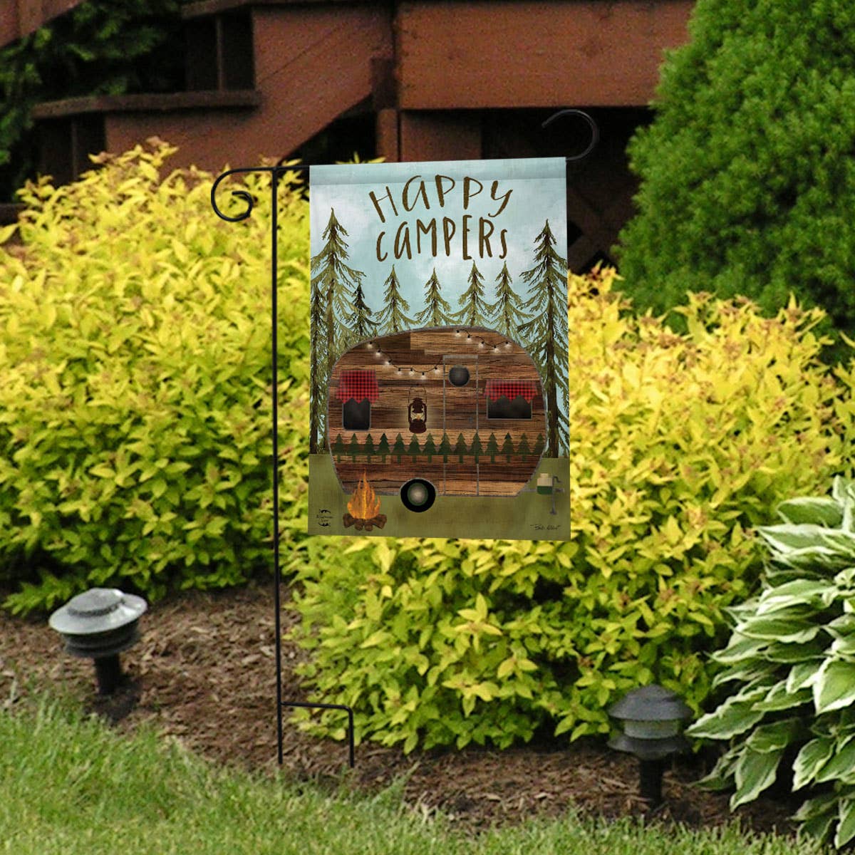Briarwood Lane - Wholesale Flag - Happy Campsite Spring Garden Flag 18" x 12.5"2