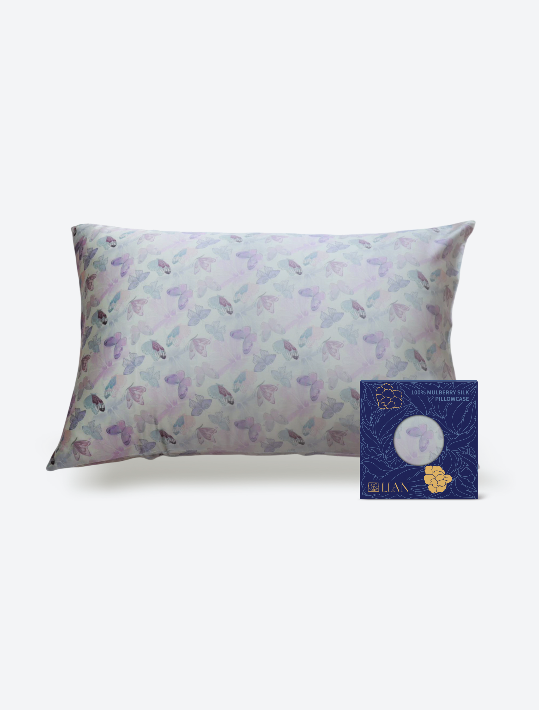 Lian Collection - Wholesale Bedding pillowcase/sham - Butterfly Mulberry Silk Pillowcase with Scrunchie0