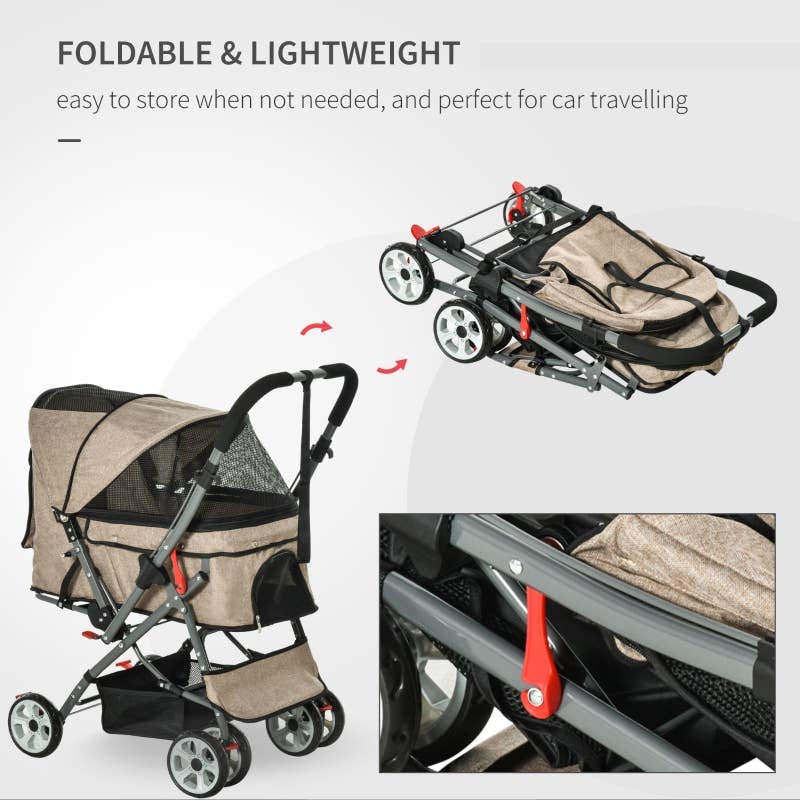 Furr-Baby Gifts - Wholesale Pet Carrier - Cat/Dog - Pet Foldable Travel Carriage Stroller with Reversible Handle16
