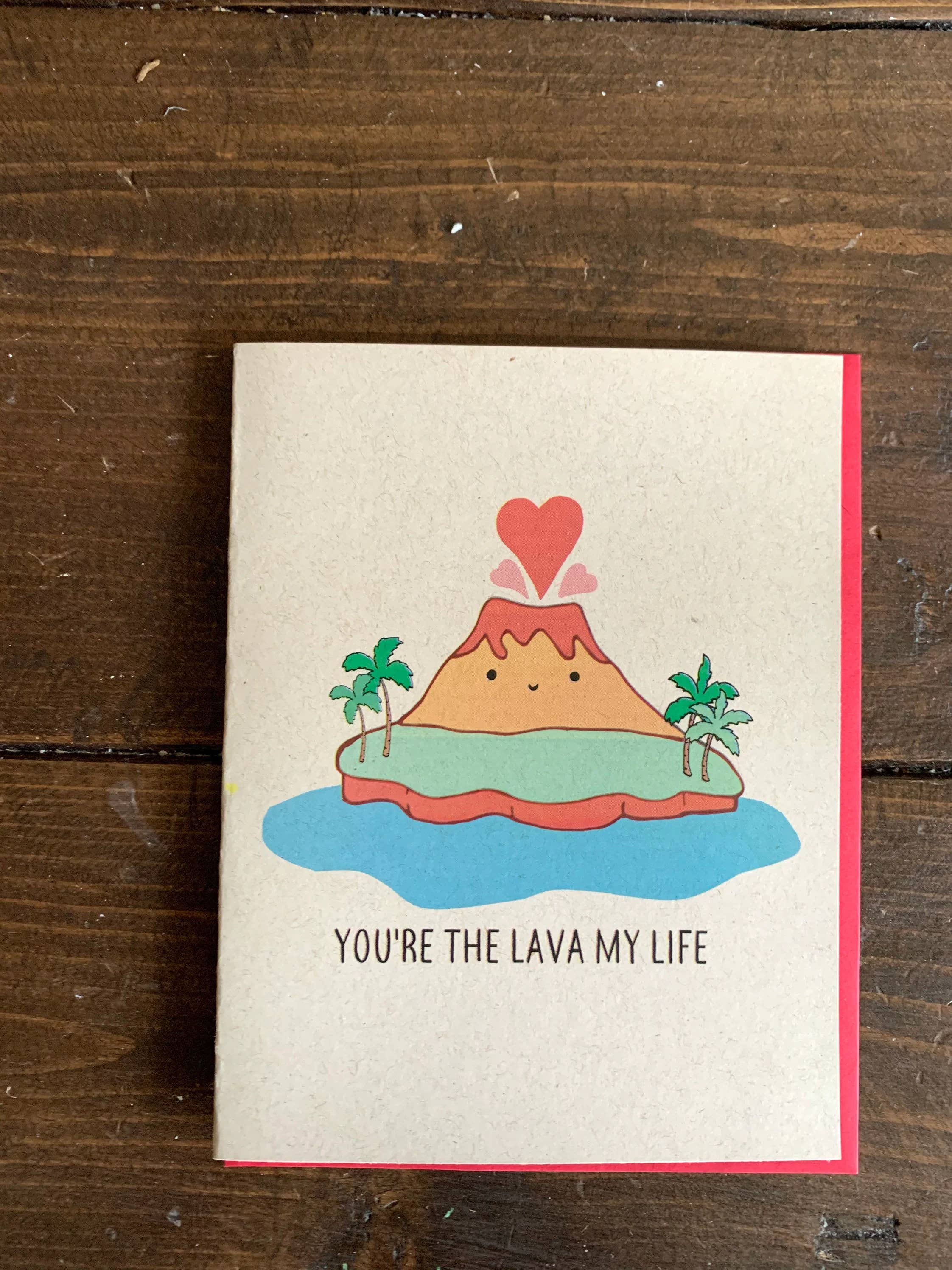 Papermain - Wholesale Valentine's Day Card - Lava My Life Volcano Card - Hawaiian Valentines, Hawaii Love Card1