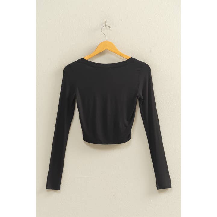 HYFVE - Wholesale Shirt - Women's - Cropped Scoop Neck Long Sleeve Top16