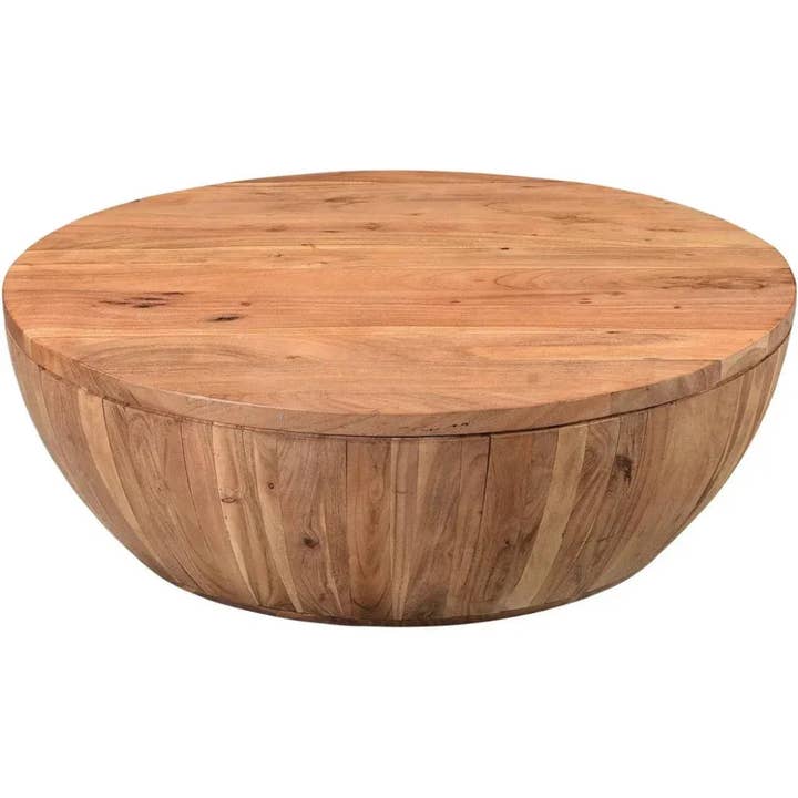 Table basse rustique en bois d'acacia massif pour la vente par LOOMLAN