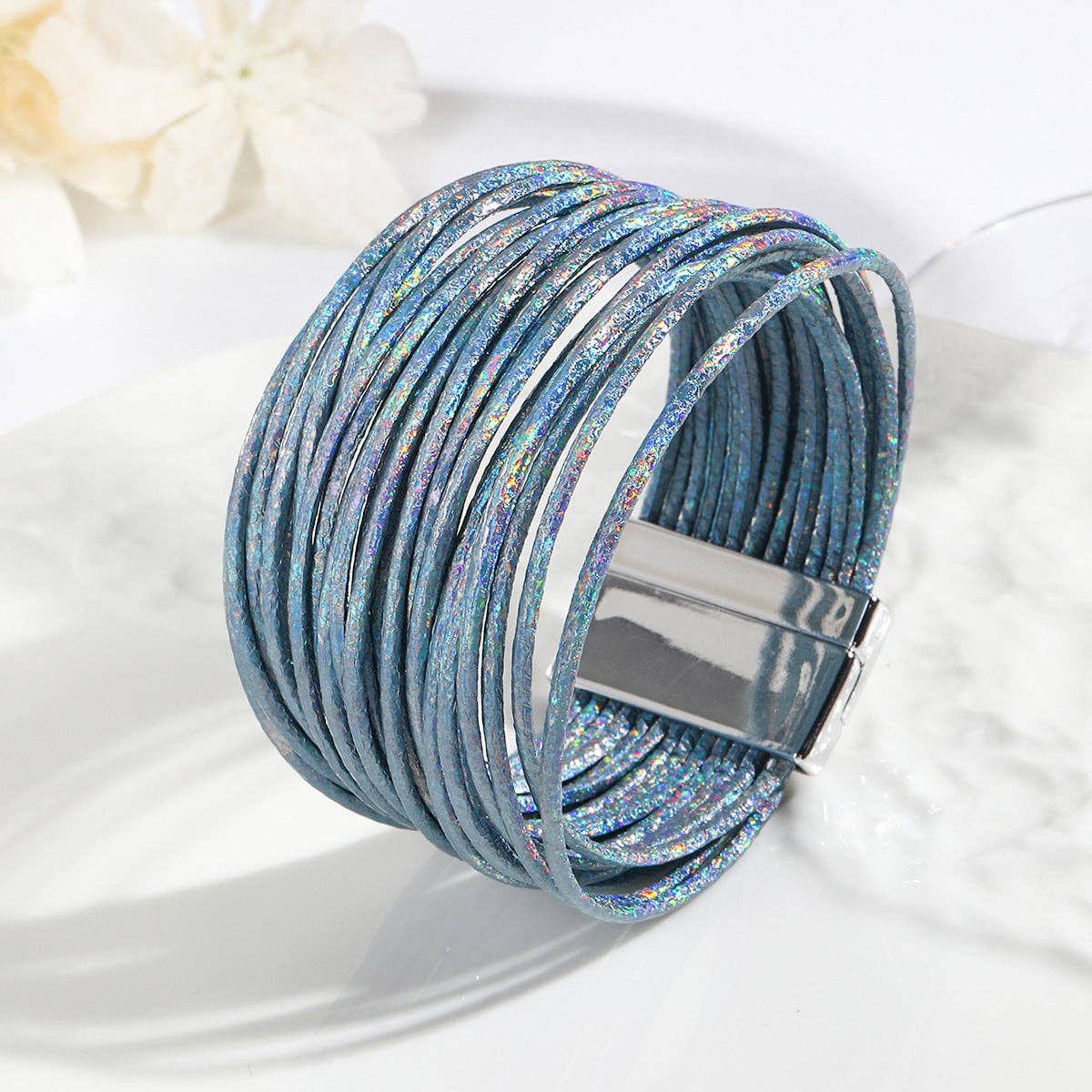 Mio Queena - Wholesale Bangle Bracelet - LB - Multi-Layer Leather Fashion Bracelet | Magnetic Buckle6