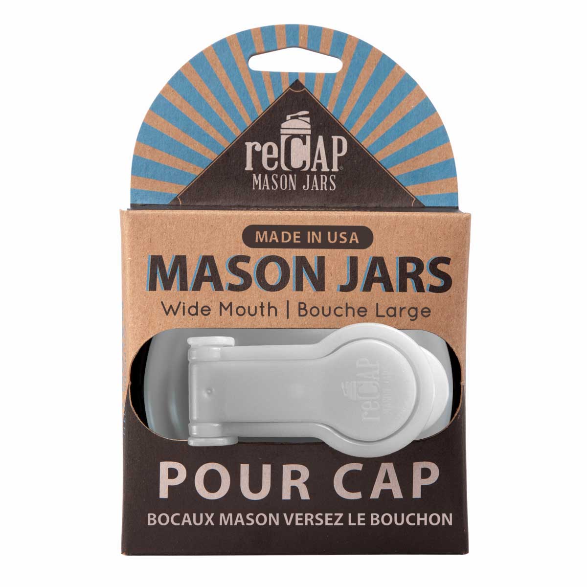 reCAP Mason Jars - Vente Couvercle de boisson - Couvercle verseur pour pot Mason, par reCAP® - Lot de 125