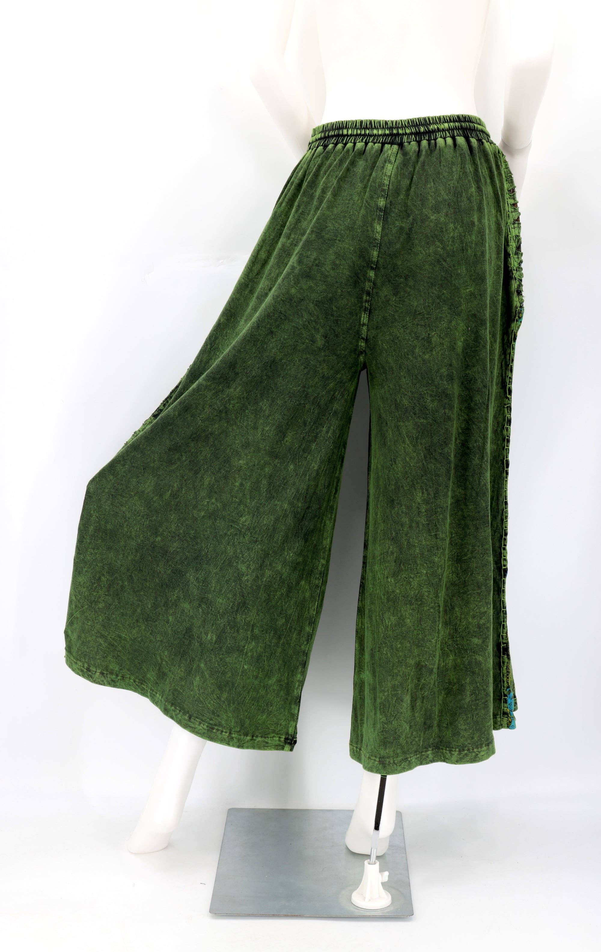 Himalaya Handmade - Wholesale Pants - Women's - Floral Embroidered Wide Leg Cotton Palazzo Pants9