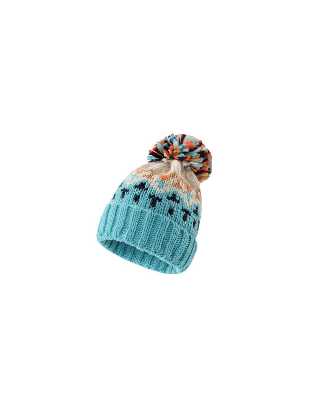 Funkyrel® Atzbranding Limited – Großhandel Beanie – Damen – Haila - Winterstrickmütze mit buntem Bommel1