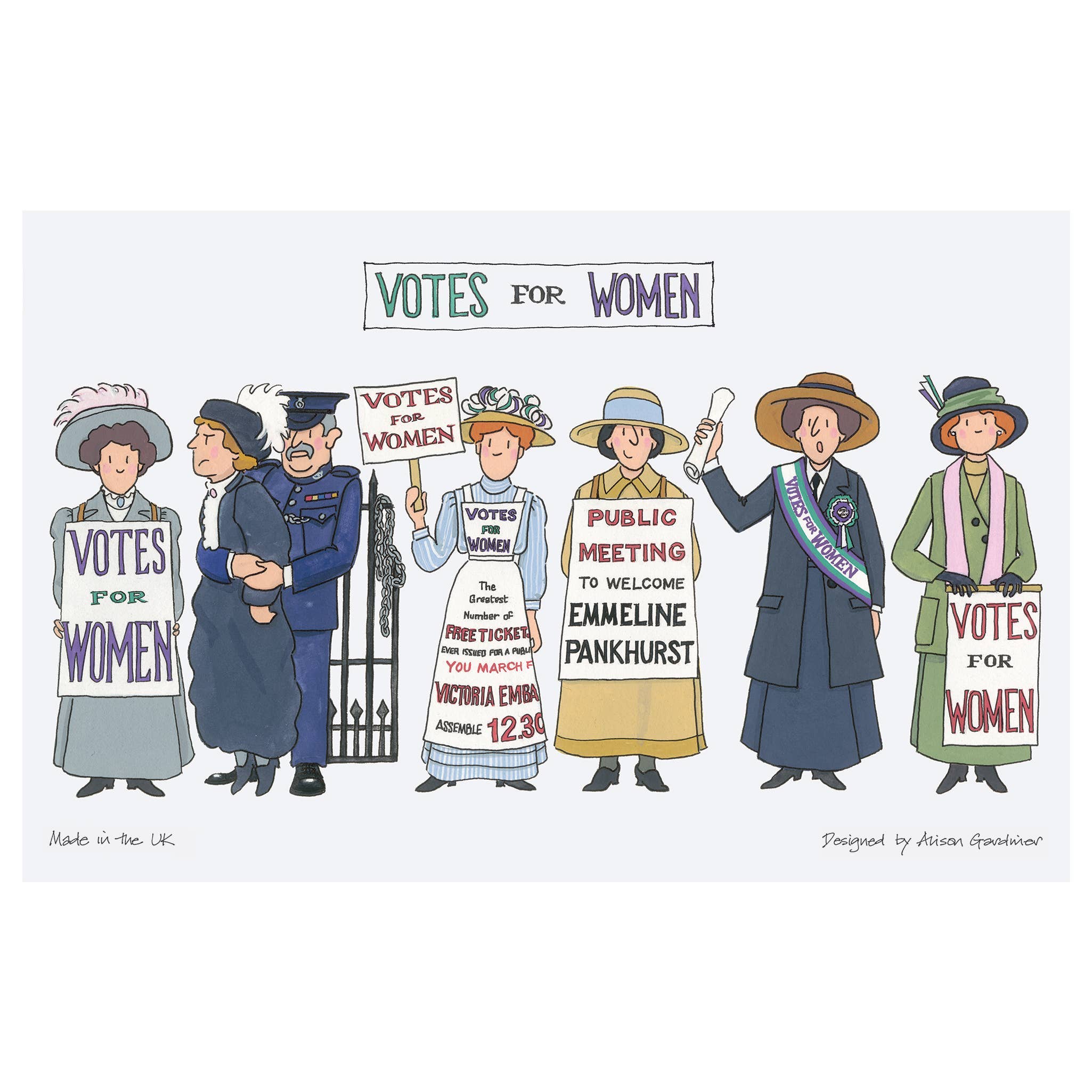 Alison Gardiner US - Wholesale Tea Towel - Suffragette Tea Towel0