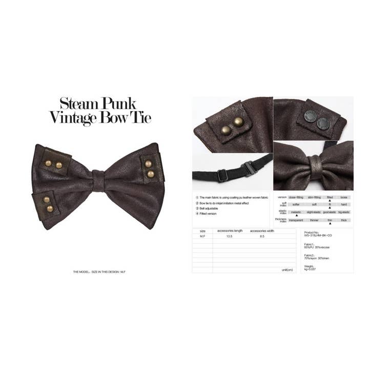 Western Fashion - Wholesale Bow Tie - Men's - WS315 - Steampunk Vintage Bow Tie