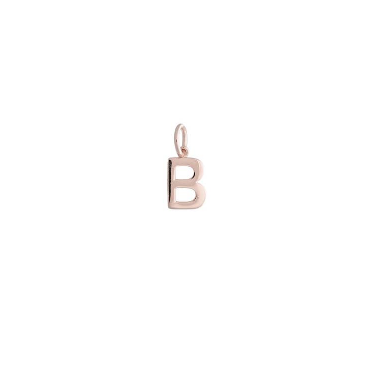 Pendentif 'B' en or rose pour la vente par The Little Keepsake Company