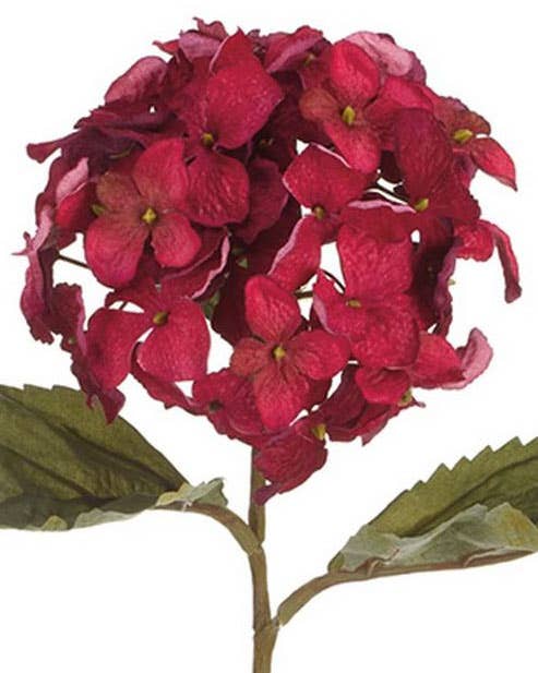 Will's Company - Wholesale Artificial Flowers - Artificial Silk Hydrangea Flower Stem - Burgundy or Wine1