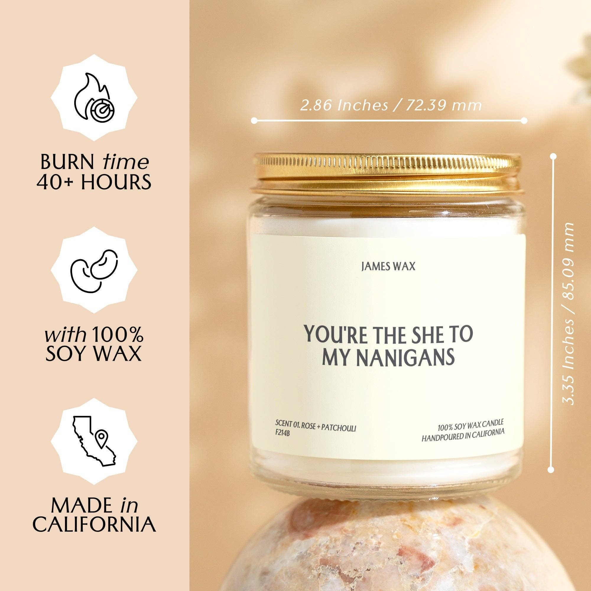 James Wax - Wholesale Jar/Filled Candle - Friendship Gift She to My Nanigans Candle F214B3
