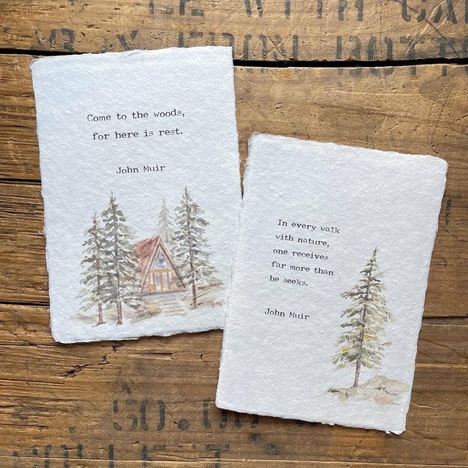 Alison Rose Vintage - Wholesale Art Print - Come to the woods, for here is rest John Muir quote print3
